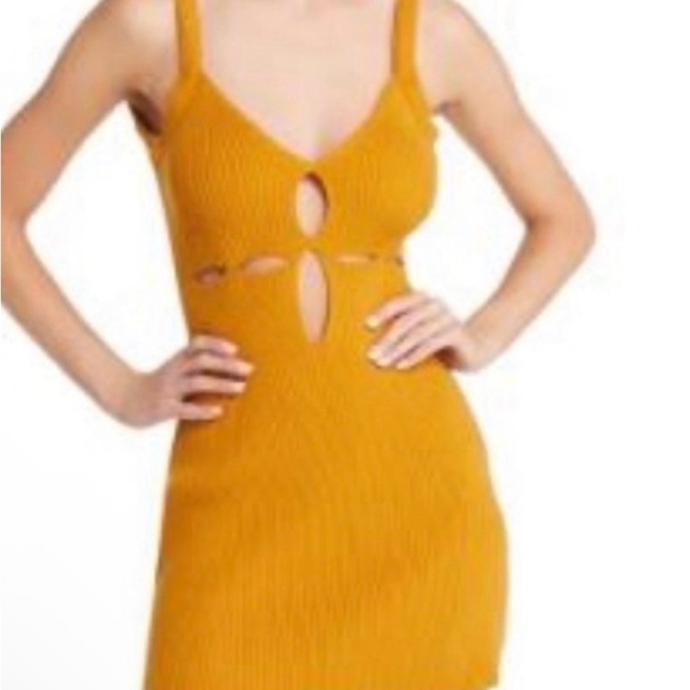 NWT For Love and Lemons
Maggie Ribbed
Cutaway V-Neck Mini Dress